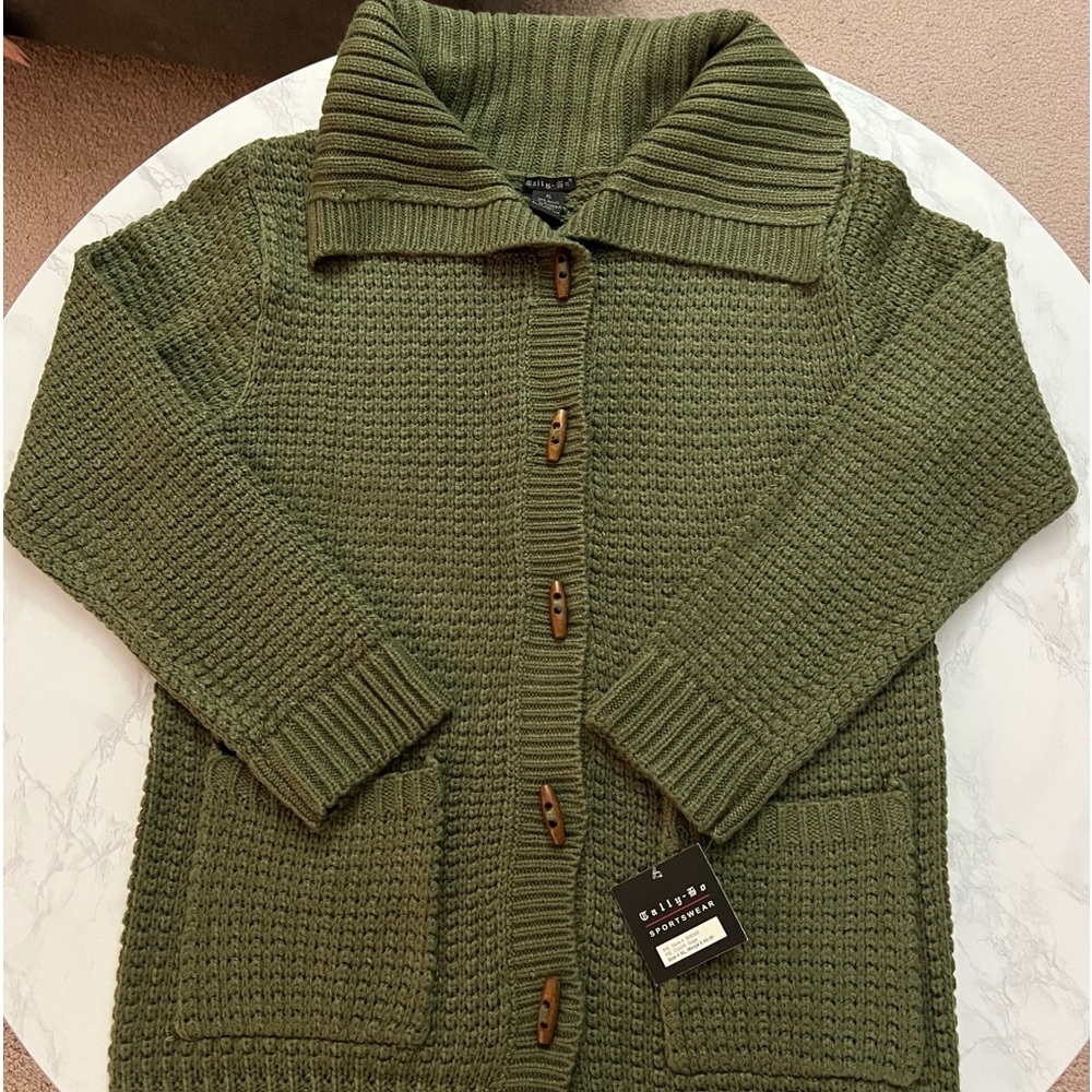 TALLY HO Women’s Size XL Cardigan Sweater Coat 100% acrylic RN 25017